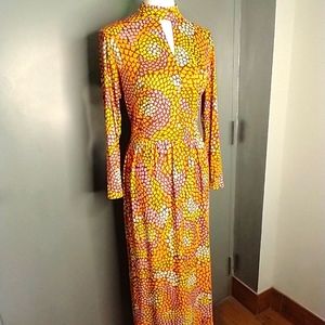 VINTAGE POLY JERSEY CUSTOM MADE MAXI DRESS